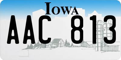 IA license plate AAC813