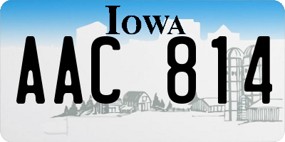 IA license plate AAC814