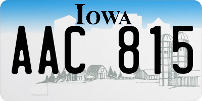 IA license plate AAC815