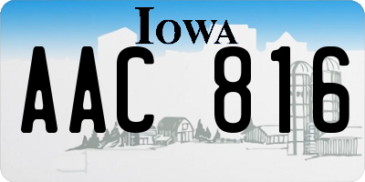 IA license plate AAC816