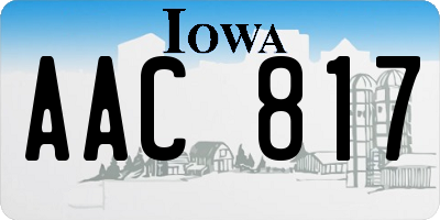 IA license plate AAC817