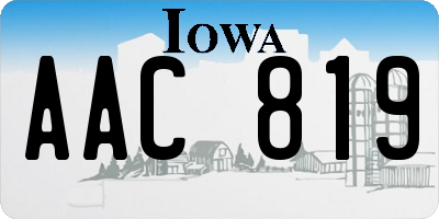 IA license plate AAC819