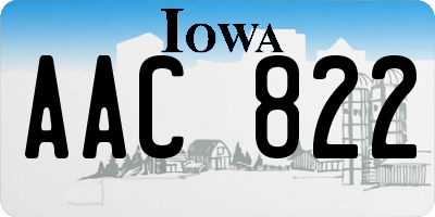 IA license plate AAC822