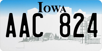 IA license plate AAC824