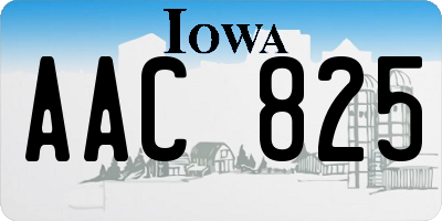 IA license plate AAC825