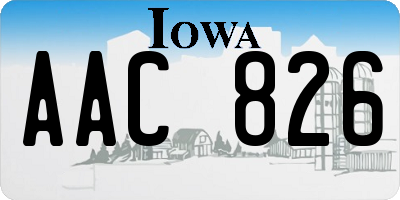 IA license plate AAC826