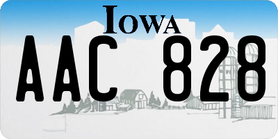 IA license plate AAC828