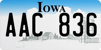 IA license plate AAC836