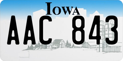 IA license plate AAC843