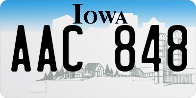 IA license plate AAC848