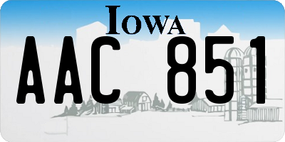 IA license plate AAC851