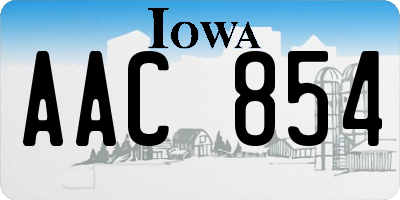 IA license plate AAC854