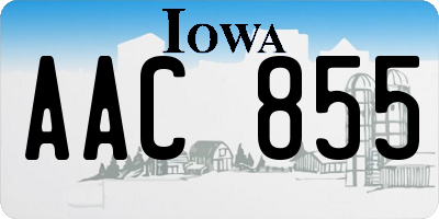 IA license plate AAC855