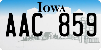 IA license plate AAC859