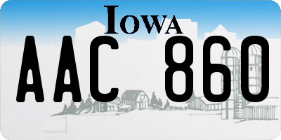 IA license plate AAC860