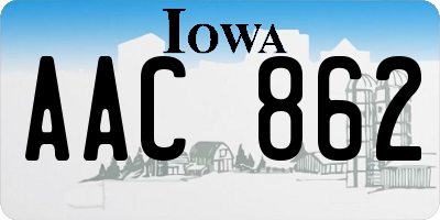 IA license plate AAC862