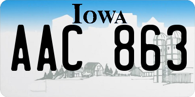 IA license plate AAC863