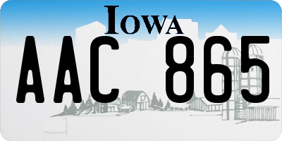 IA license plate AAC865