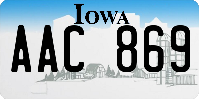 IA license plate AAC869