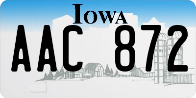 IA license plate AAC872