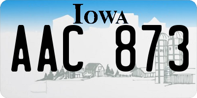 IA license plate AAC873