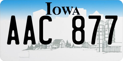 IA license plate AAC877