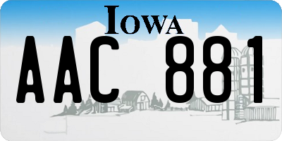 IA license plate AAC881