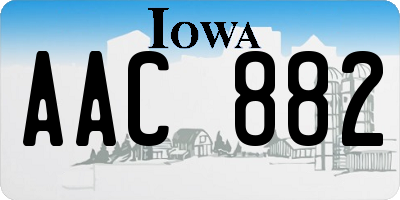 IA license plate AAC882