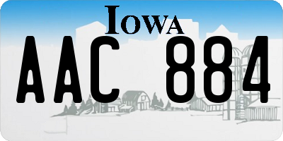 IA license plate AAC884