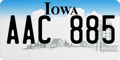 IA license plate AAC885
