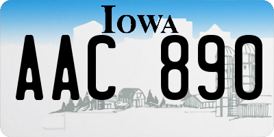 IA license plate AAC890