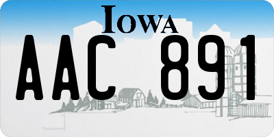 IA license plate AAC891