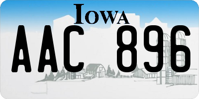 IA license plate AAC896