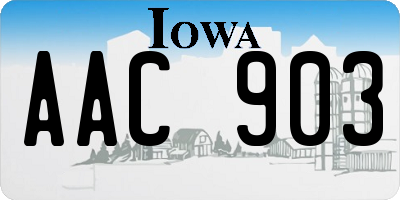 IA license plate AAC903