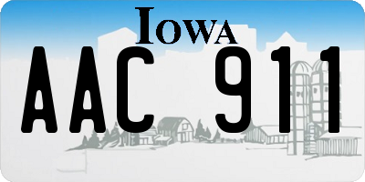 IA license plate AAC911