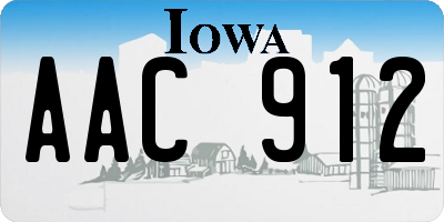 IA license plate AAC912