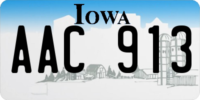 IA license plate AAC913