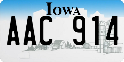 IA license plate AAC914