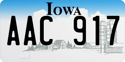 IA license plate AAC917