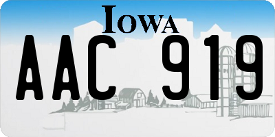 IA license plate AAC919