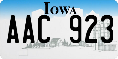 IA license plate AAC923