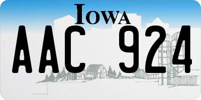 IA license plate AAC924