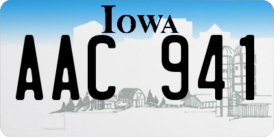 IA license plate AAC941