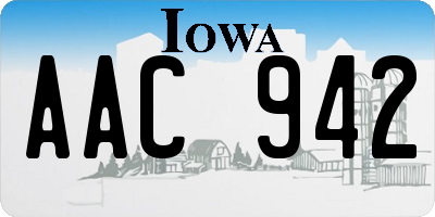 IA license plate AAC942