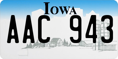 IA license plate AAC943