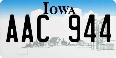 IA license plate AAC944