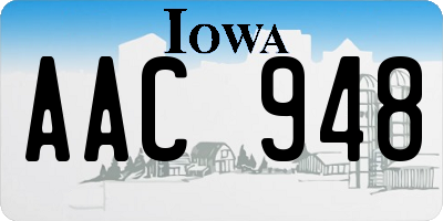 IA license plate AAC948