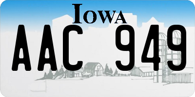 IA license plate AAC949