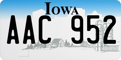 IA license plate AAC952