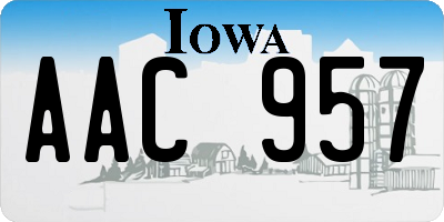 IA license plate AAC957